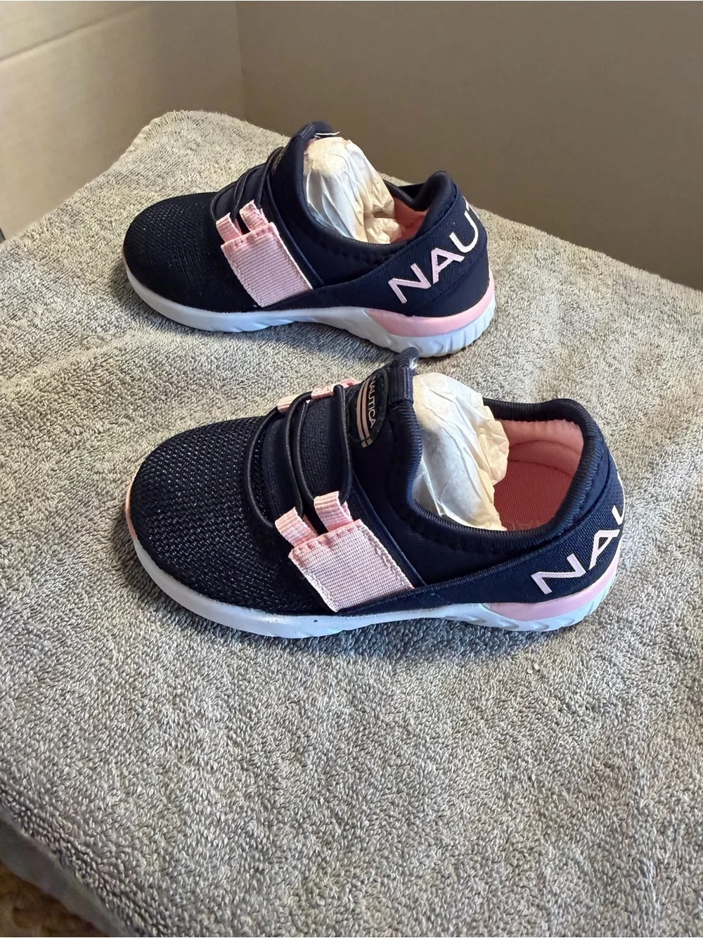 Nautica Neave Toddler Girls Navy Metallic/Peony Sneakers Size 7 NWT